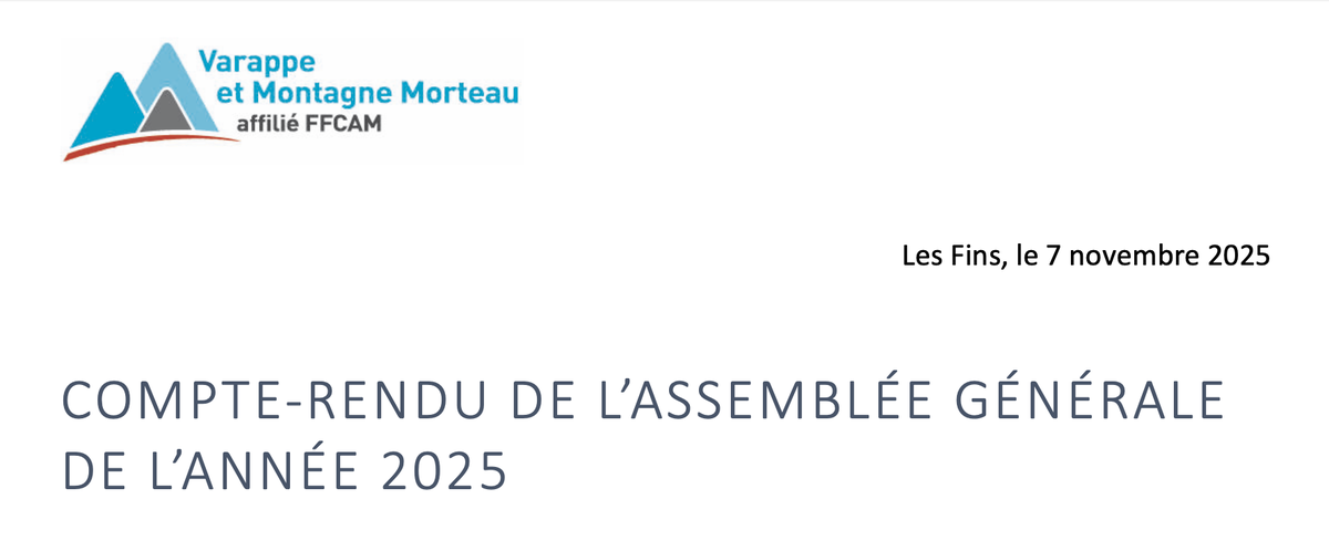 Le compte-rendu de la dernière assemblée générale est disponible